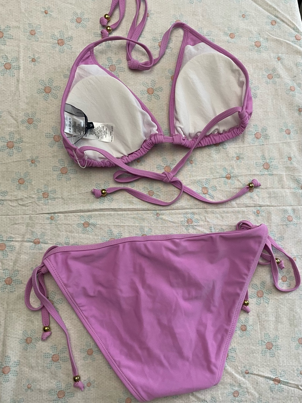 French Connection Lilac Ruffle Triangle Bikini - Picture 2 of 4